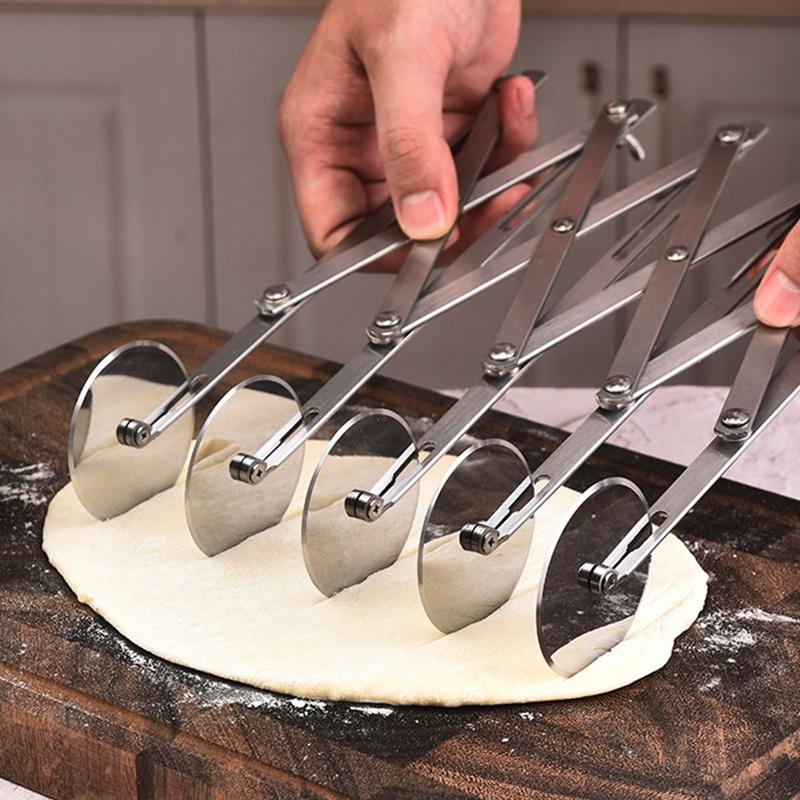 3/5/7 Wheel Cutter Dough Divider Knife Flexible Stainless Steel Roller Blade Pizza Pastry Peeler Stainless Steel Baking Pan Tool