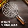 Round Stainless Steel Handle Barbecue Mesh for Outdoor Camping Grilled Fish and Meat Thickened with Handle Barbecue