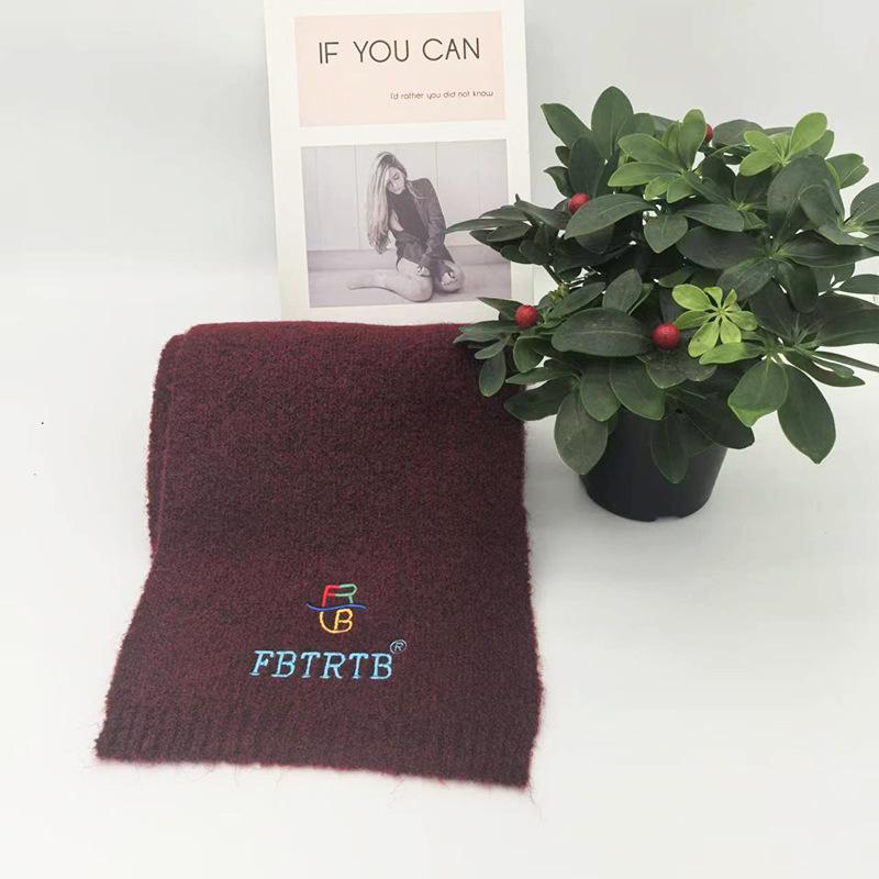 

Autumn and winter new versatile small scarf women s wool embroidery pattern knitted small scarf warm windproof scarf 165cm*20cm сірий колір
