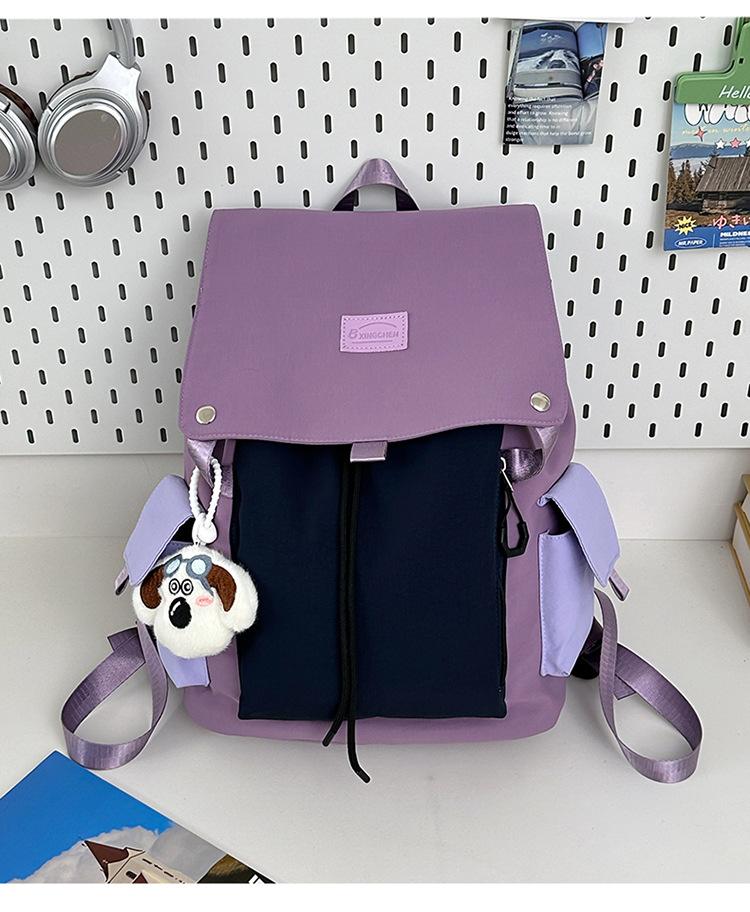 Schoolbag1011 new schoolbag female students lightweight large capacity contrasting color leisure outdoor travel commuting simple backpack