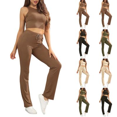 Women's 2-Piece Fashionable Casual High Stretch Shaping Sleeveless Pants Set