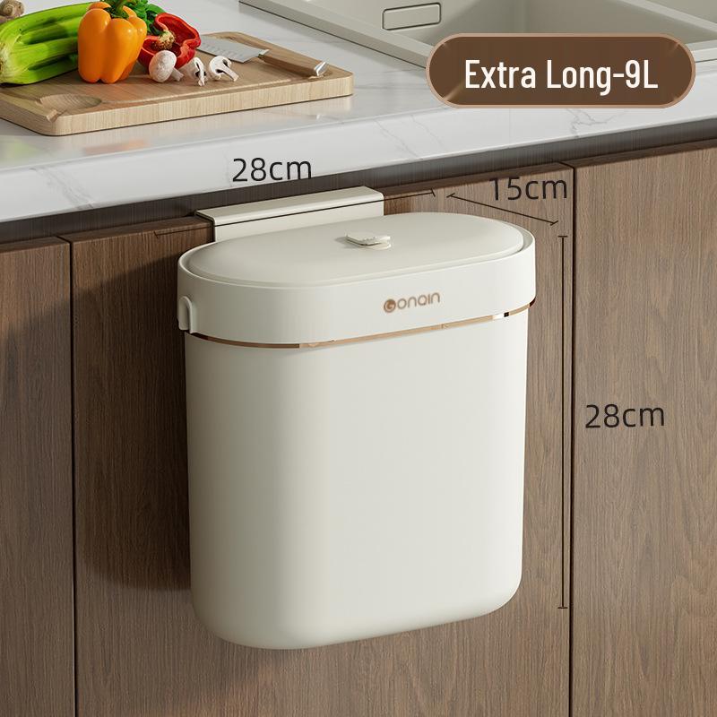 Wall-Mounted Trash Can with Lid for Bathroom, Toilet, Kitchen, or Household Use - High-End Crevice Storage Solution