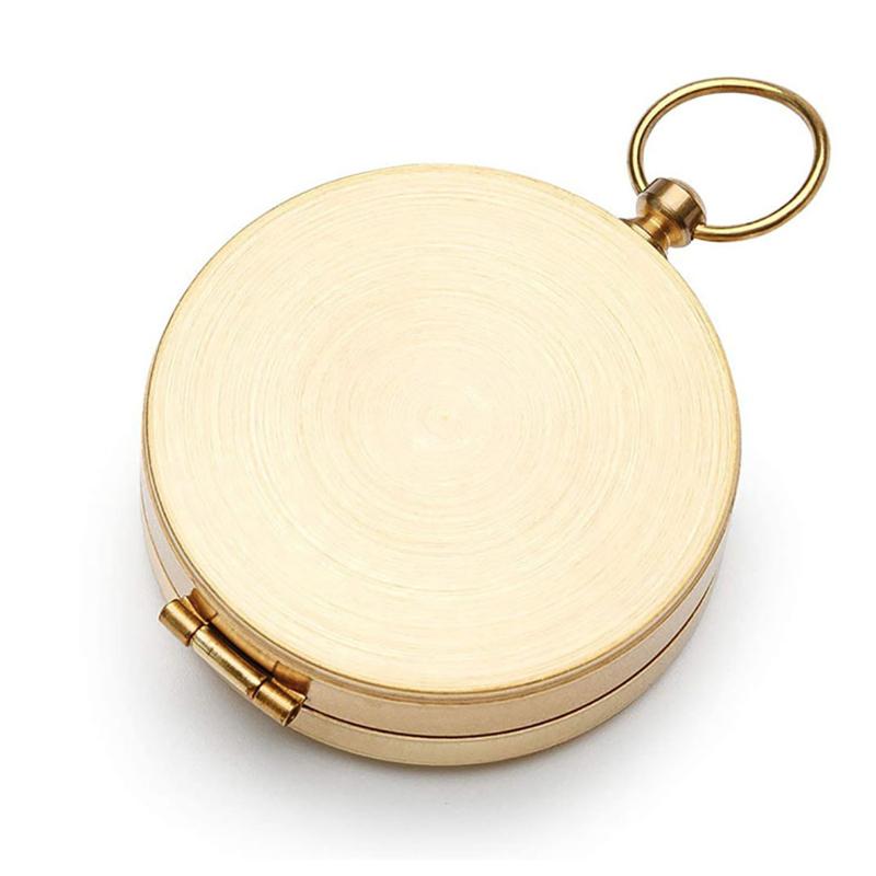 G50 Compass Pure Copper Pocket Watch Multifunctional Covered Luminous Retro Flip Cover Compass For Outdoor Hiking