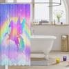 Gradient Purple Shower Curtain, Rainbow Unicorn Bath  Glitter Stars, Waterproof Curtains, Dreaming Cartoon Bathroom Deco