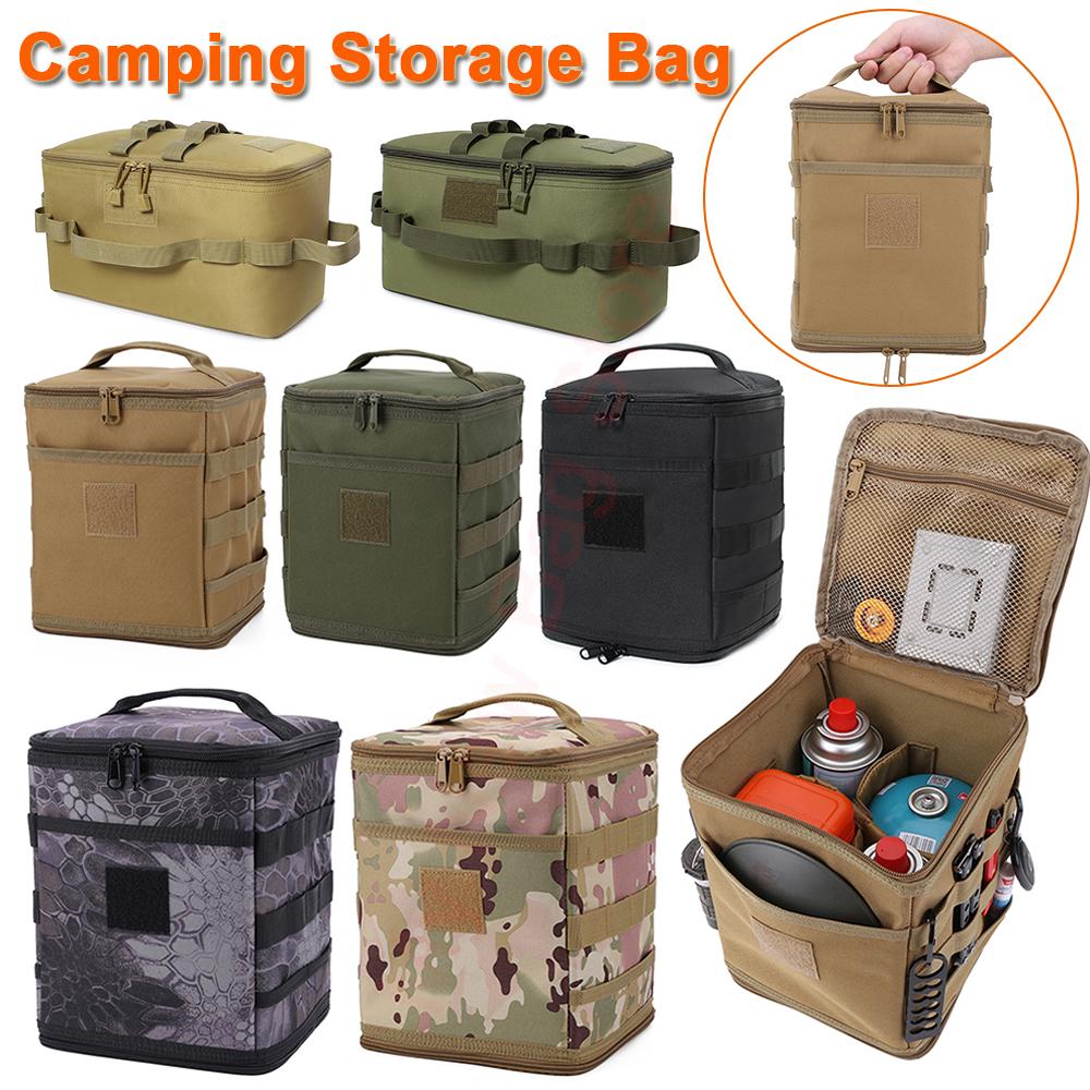 Outdoor Camping Gas Tank Storage Bag Cooking Stove Storage Case Picnic Utensils Organizer Large Capacity Ground Nail Tool Bag