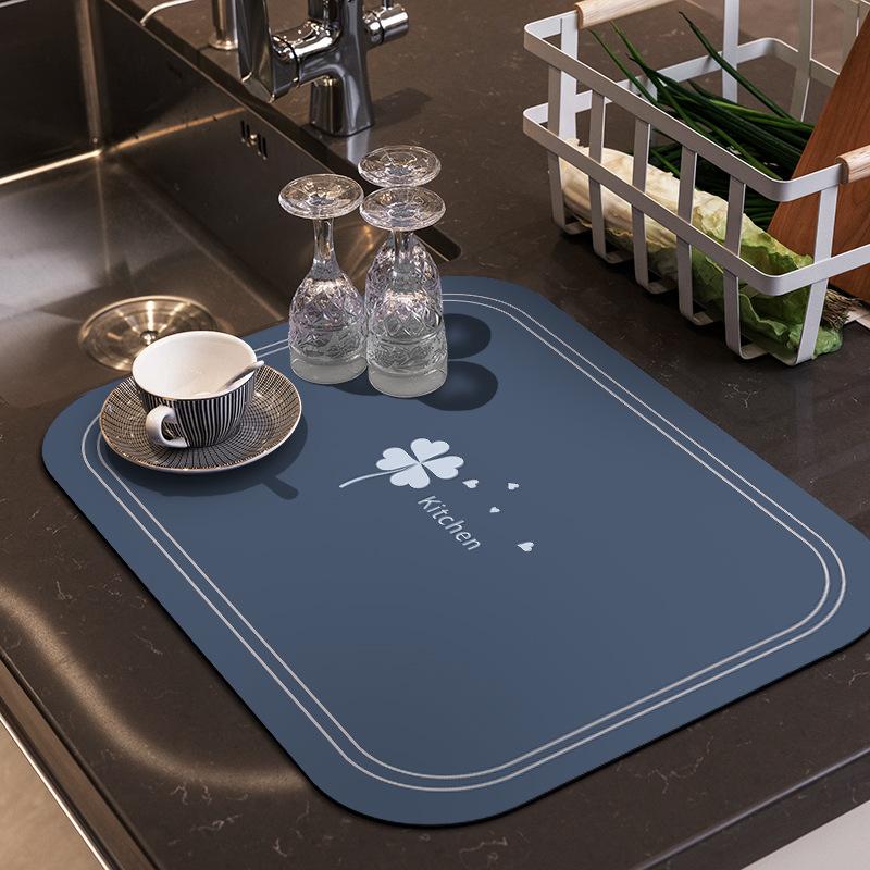 2 buc Covoraș de Drenaj Bucătărie Absorbție Apă Gospodărie Aparat de Cafea Anti-opărire și Anti-alunecare Covoraș de Masă