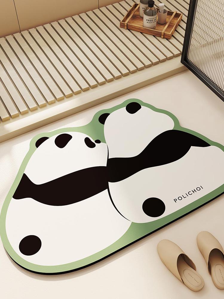 

Коврик для ванной с изображением панды из мультфильма «Животное», милый, суперабсорбирующий коврик для ванной комнаты, коврик для пола в туалете, коврик для ног в прихожей для душа 40cmx60cm