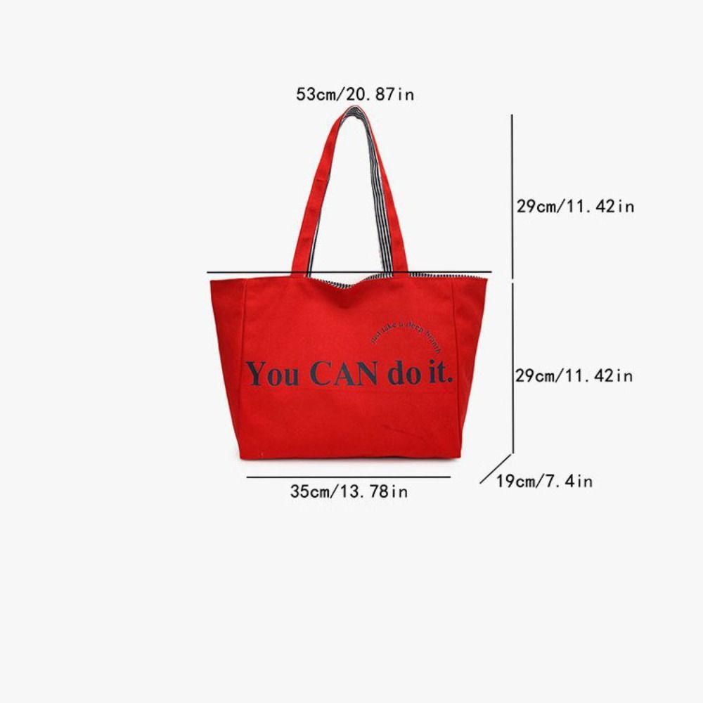 Two-sided Design Women's Shoulder Bag Canvas Material Canvas Handbag Daily Use
