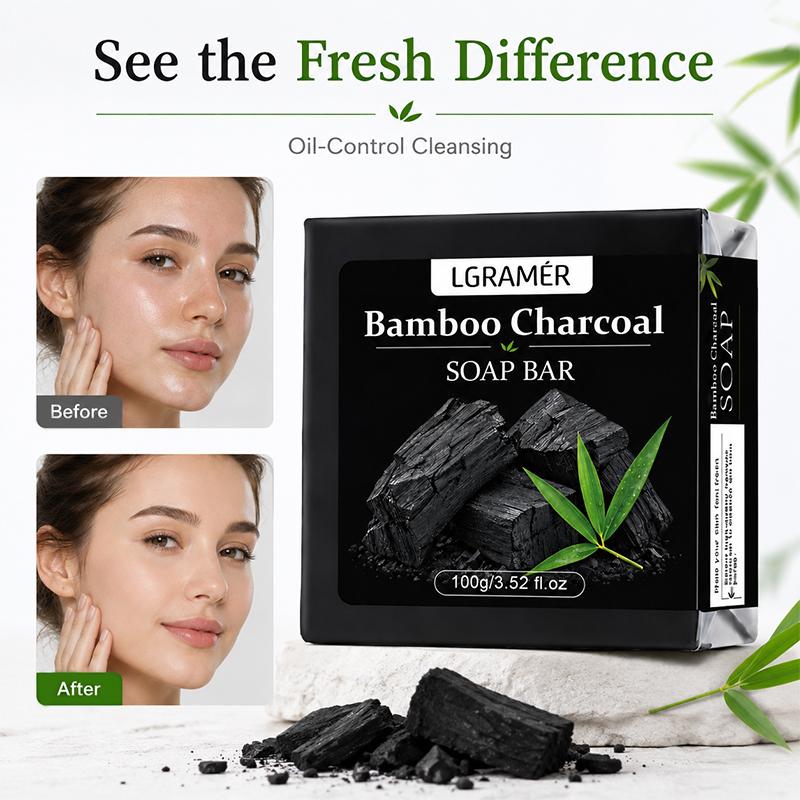 Bamboo Charcoal Handmade Facial Soap Moisturizing Firming Hydrating Face Cleanser Wash Foam Oil Control,Body Tender Bathing Soap
