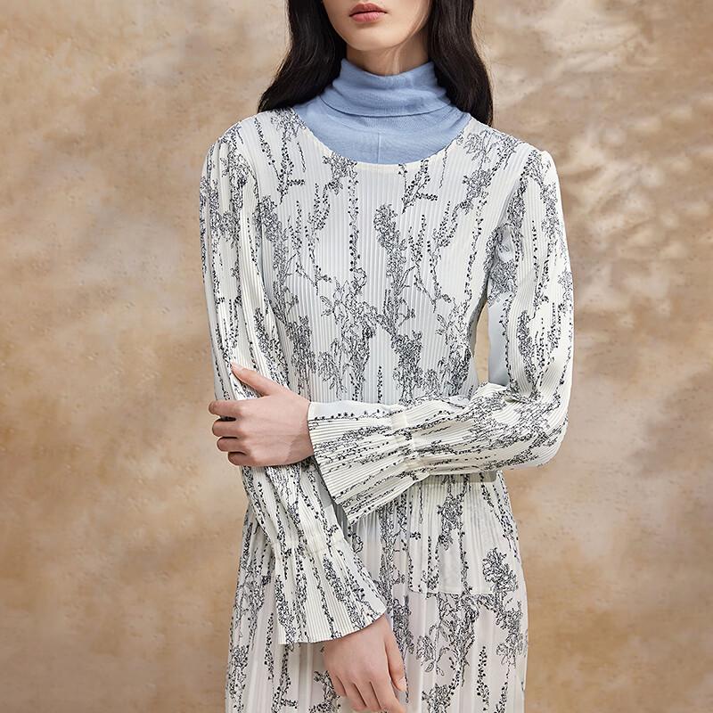 Broadcast Chinese Style Floral Long-Sleeve Midi Dress