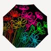 1pc Neon Flowers Artwork Umbrella with Plastic Handle,Suitable for All Seasons Umbrellaptys26049