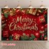 Golden  Merry Christmas Decoration Background Winter Photography Backdrop Decorations For Photo Studio Photo Booth Christams Party
