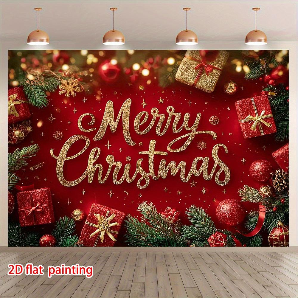 Golden  Merry Christmas Decoration Background Winter Photography Backdrop Decorations For Photo Studio Photo Booth Christams Party