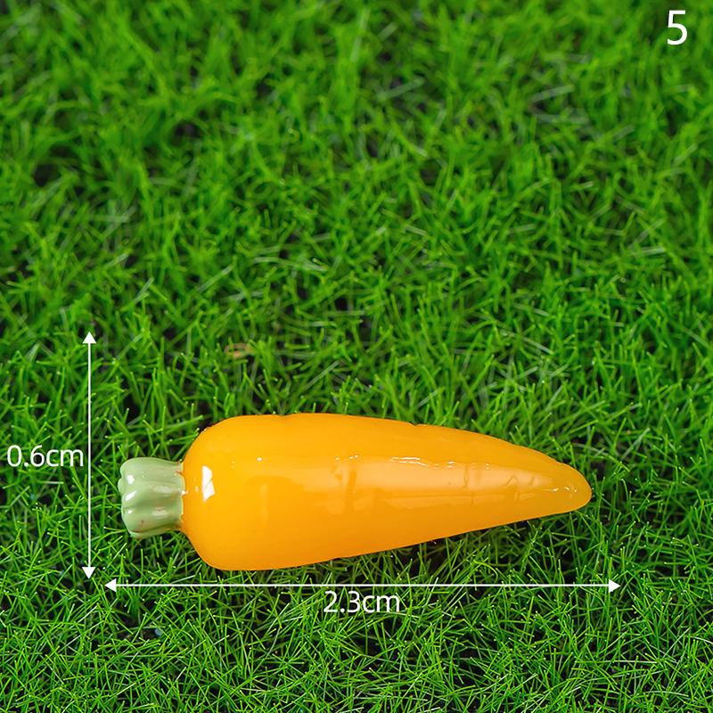 Mini Cartoon Rabbit Carrot Micro Landscape Figurines Desktop Decoration Gardening Animal Resin Home Accessories Easter Ornament
