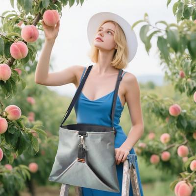 Obstpflückbeutel Großer Verstellbarer Riemen Fruchterntebeutel Reißfester Boden Öffnung Tragbarer Sammelbeutel für Obst Gemüse Garten