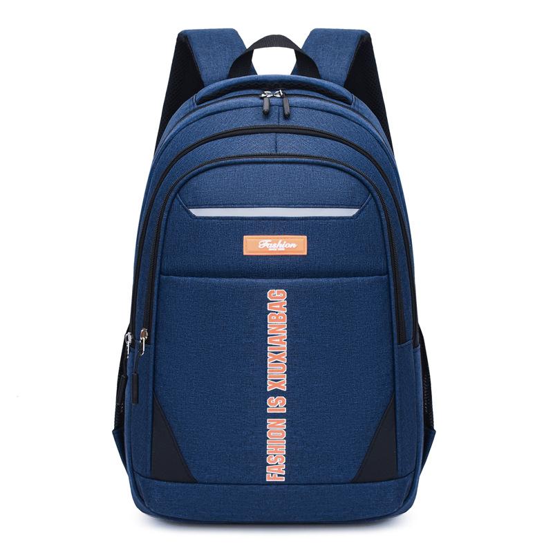 

Large capacity leisure travel backpack multi-layer storage college student schoolbag simple computer business backpack синій