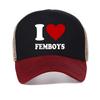 Funny Red Heart I Love Femboys Graphic Baseball Cap Men Women Sports Caps Fashion Mesh Breathable Sun Hat Snapback Hats