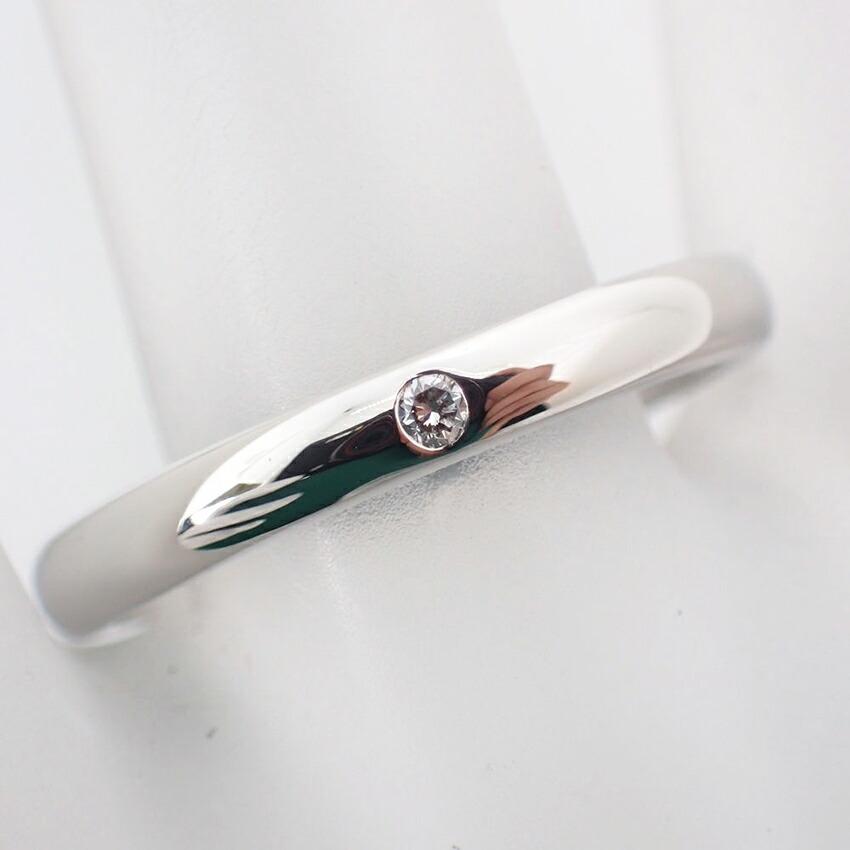 [Gebraucht] TIFFANY PT950 Stapelring Diamantring / Größe 15 / j50-12