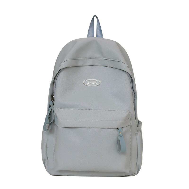Solid Color Student School Bag Women's Large Capacity Backpack Campus Backpack