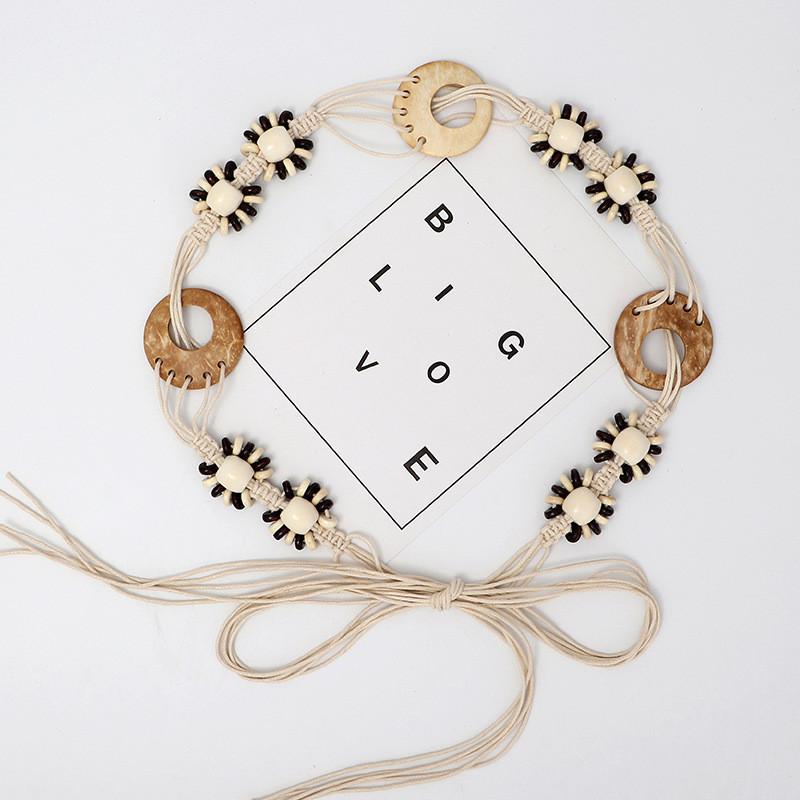 Rope White Woven Waist Belt For Summer Casual Women Accessory Fashion