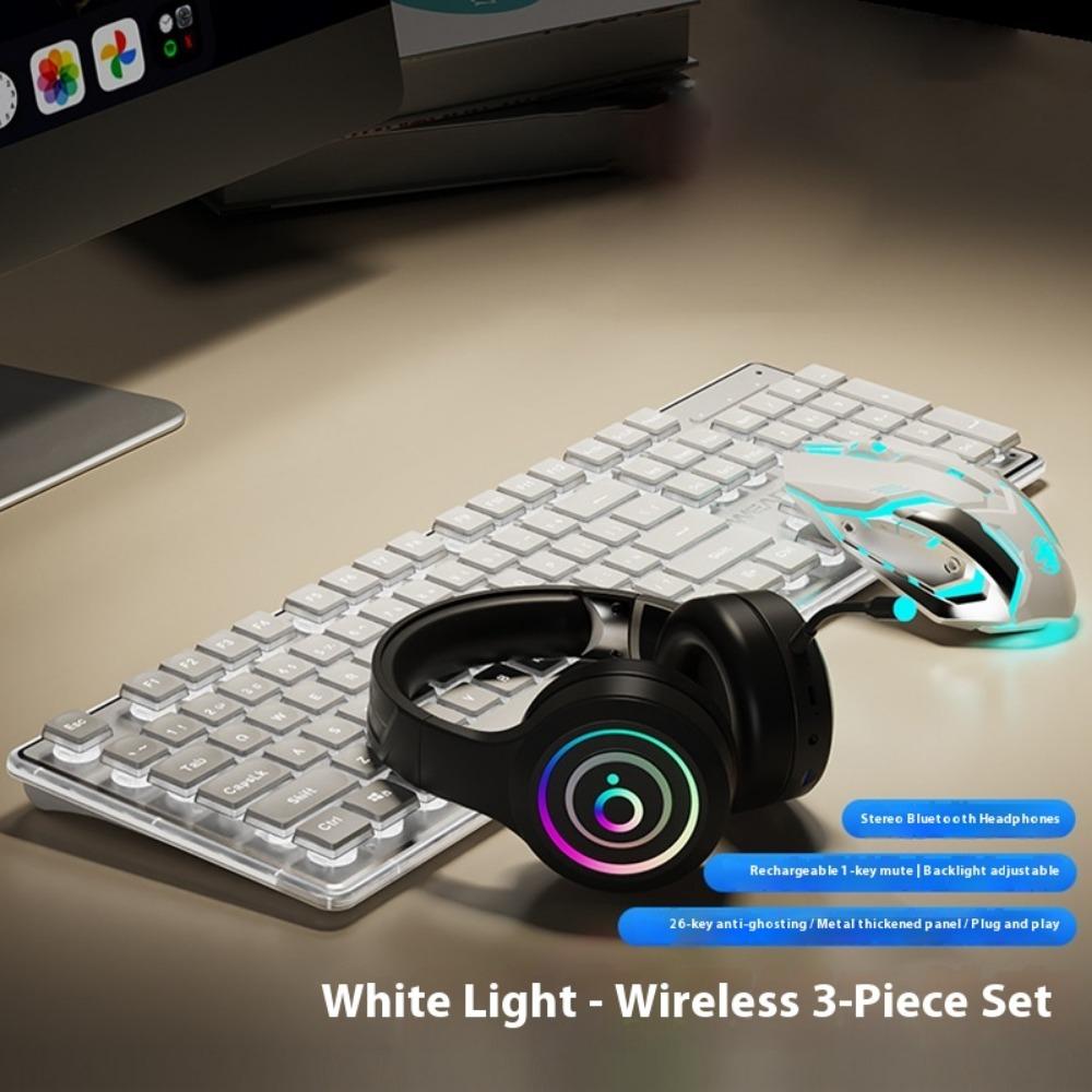 Kabelloses Tastatur- und Maus-Set, Leise Ultradünn Hochwertig Spielcomputer Büromaschinen Gefühl