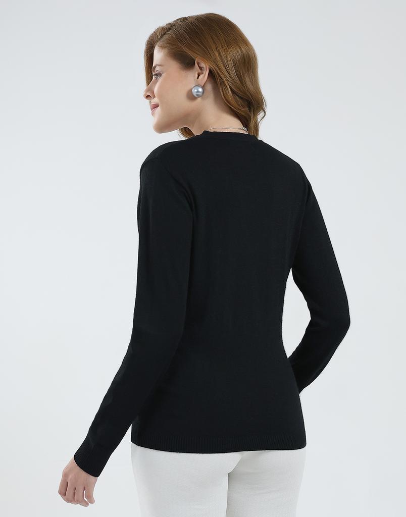 MONTE CARLO Women's V Neck Full Sleeves Cardigan