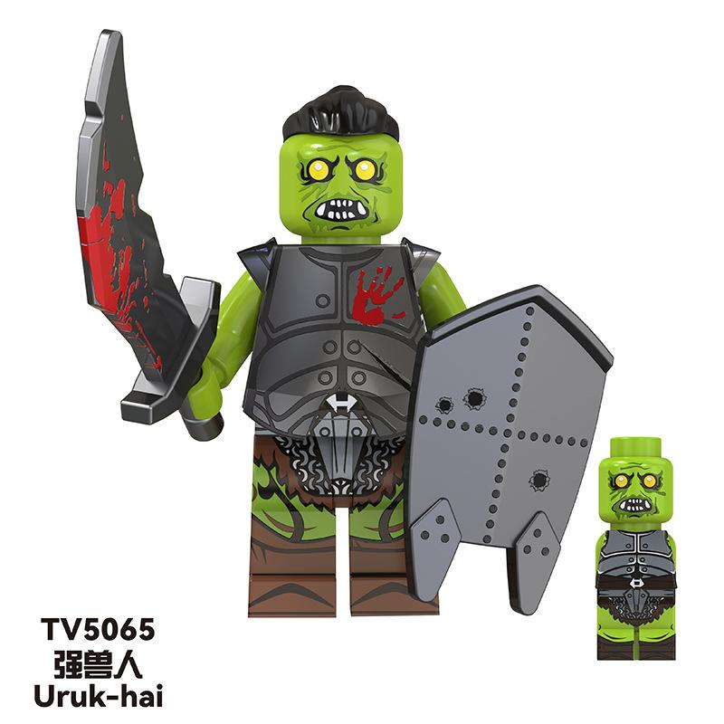 Big Movie Series TV6 Lord of the Rings TV6 Strong Orc TV6 Boy Assembled Building Block Toy Bag