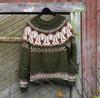 Multicolor Round Neck Knit Sweater with Sheep Pattern