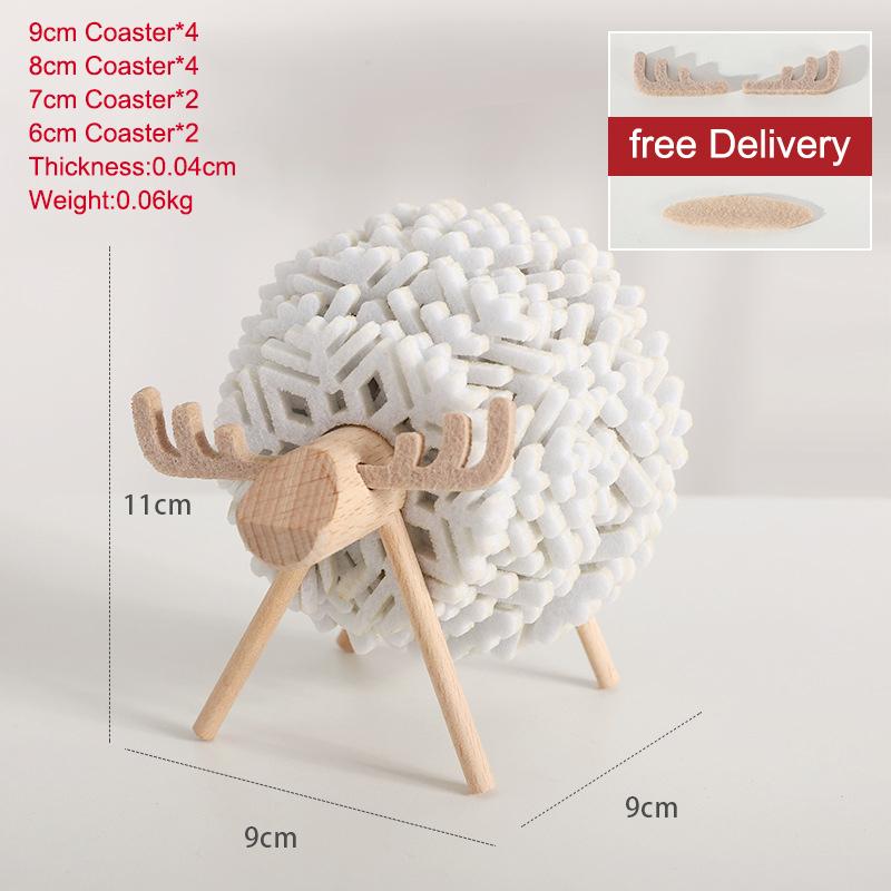 

Креативные противоскользящие подставки под чашки в форме овцы, изолированные круглые фетровые коврики для чашек в японском стиле, домашний офис, декор, искусство, ремесла, подарок