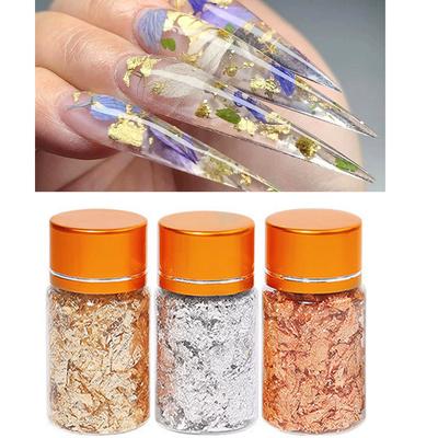 1Box Gold Silver Irregular Nail Art Foil Paper Glitter Gold Leaf Flakes Nail Art Sequin Foil Paper Fragments DIY Manicure Decora