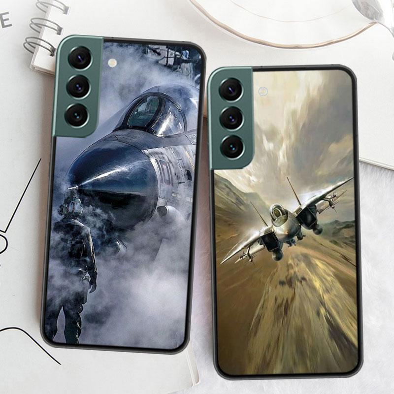 Military Aircraft Warship Fighter Phone Case For Samsung S25 Edge S24 FE Galaxy S22 Ultra S21 Plus S20 S23 S10 Plus Cover Silico