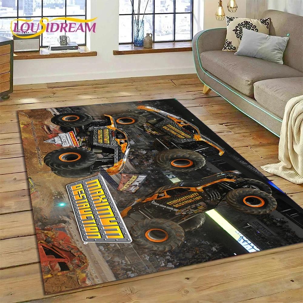 Monster Truck Monster Jam Cartoon Carpet Rug for Bedroom Living Room Home Sofa Decoration,Children Game Large Decor Floor Mat