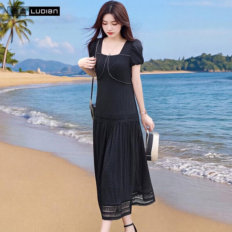 LUDIan Women's Elegant Slimming Long Dress