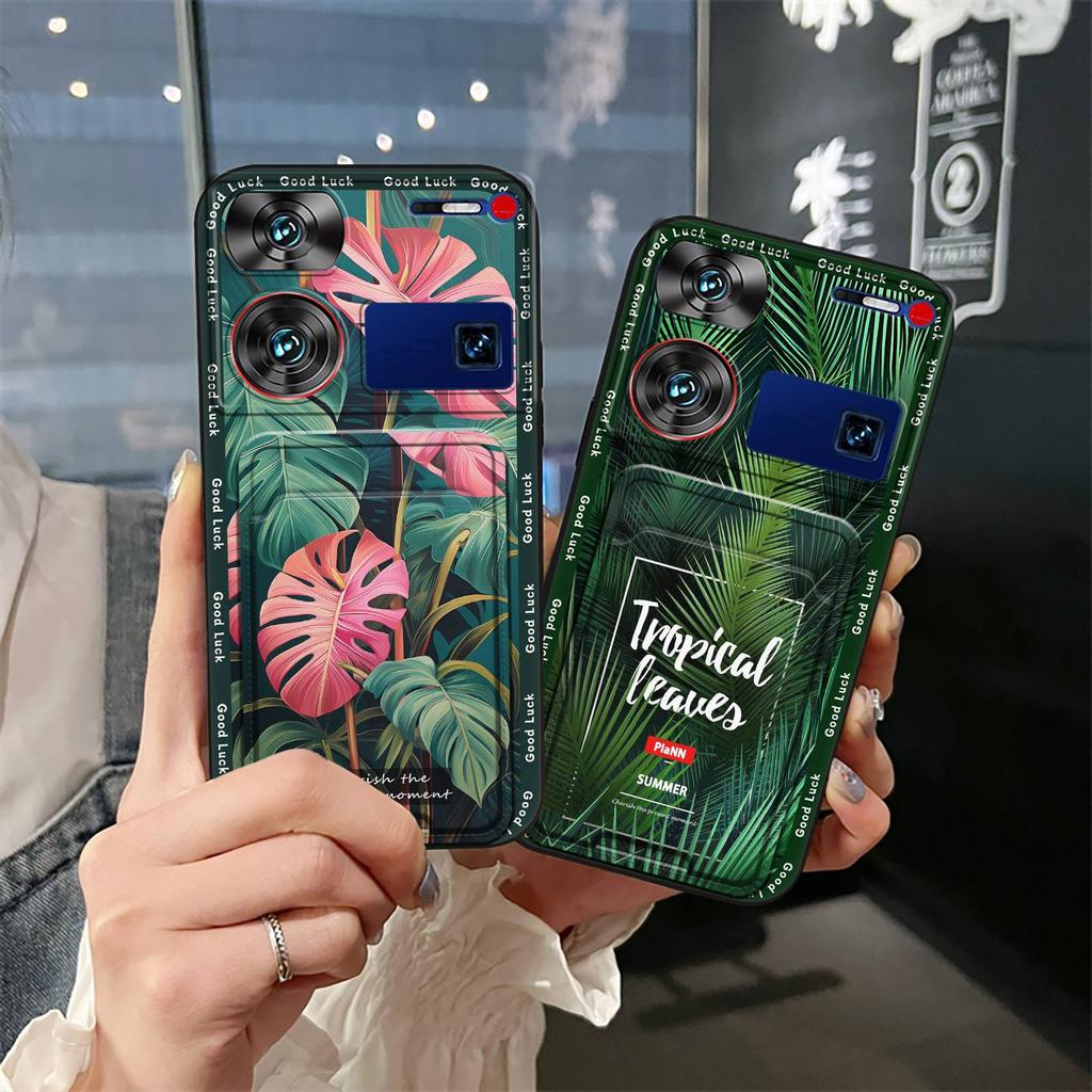 protective Back Cover Phone Case For ZTE Nubia Z60 Ultra TPU Cute Silicone Durable Card slot Soft case Card bag Graffiti