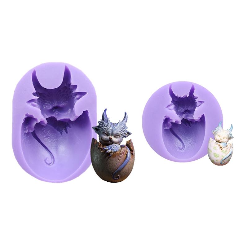 Cartoon Baby Dragon Silicone Mold Cake Decorative Fondant Mold Home Baking Tools 2piece set