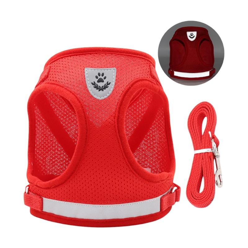 Breathable Dog Vest Harness Reflective Strap Comfortable Dog Harness for Small Pet Outdoor Activity Walking Accessory
