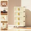 40-60cm Wide Transparent Foldable Double Door Floor Storage Cabinet with Multiple Layers