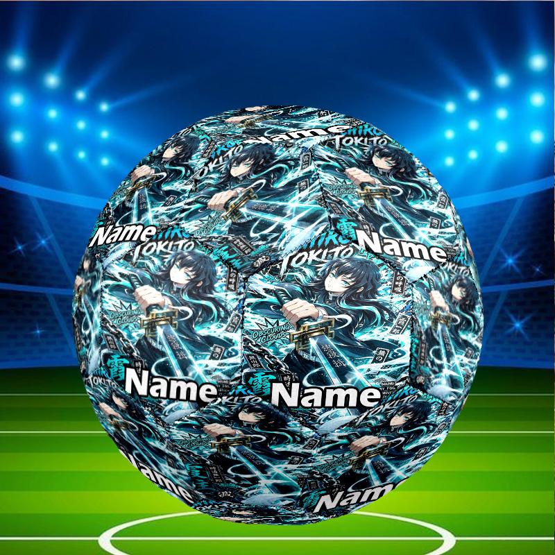 Custom Name Personalized Demon Slayer Print Size 5 Soccer Ball Training & Match Football, for Team, Kicking, Gift for Football