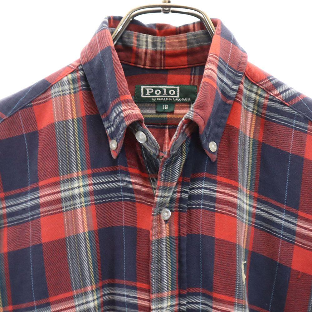 Polo by Ralph Lauren 80s Green Tag Vintage Boys Check Pattern Long sleeve Button down shirt Kid's Used