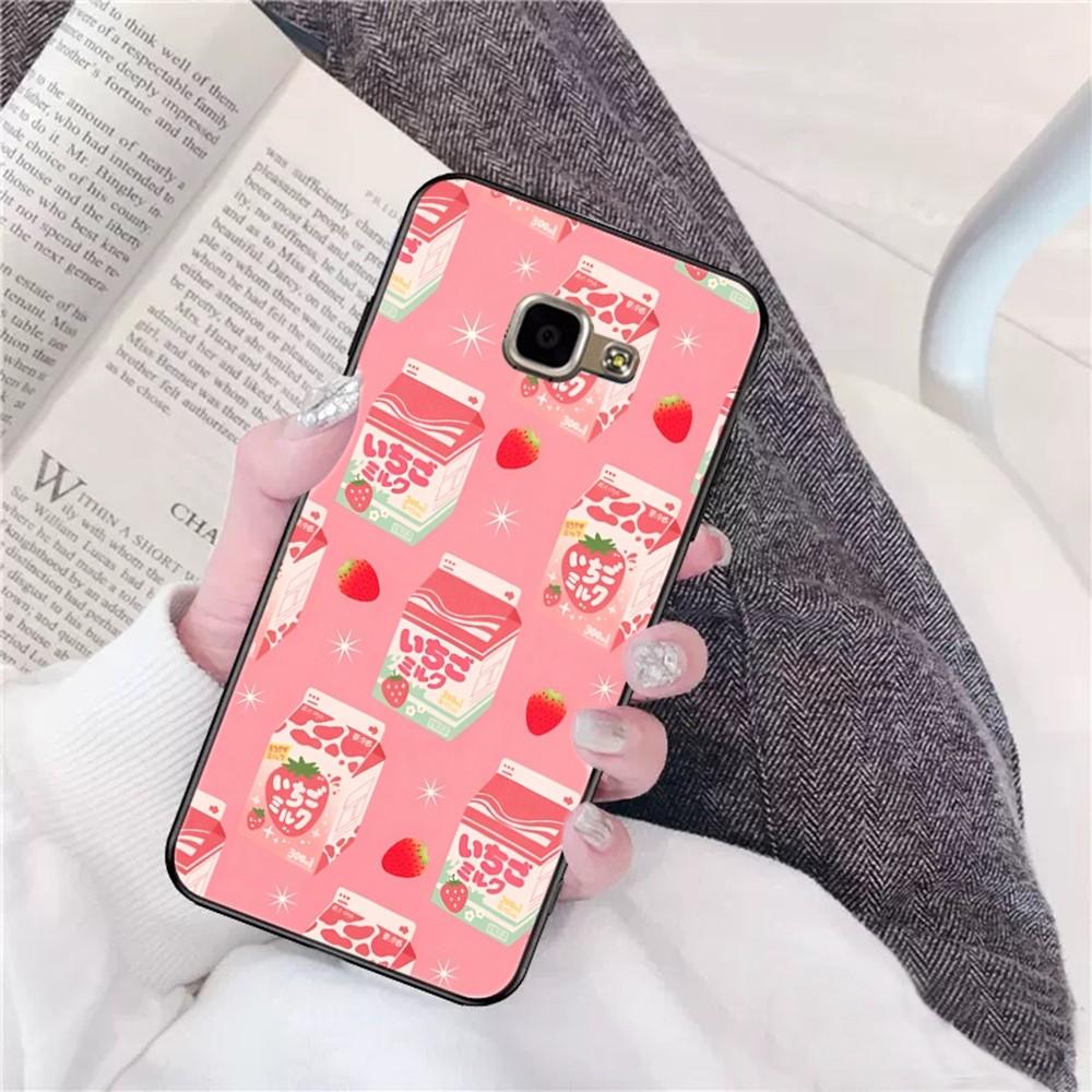 Strawberry Milk Pattern Phone Case For Samsung A 10 11 12 13 20 21 22 30 31 32 40 51 52 53 70 71 72 73 91 13 shell