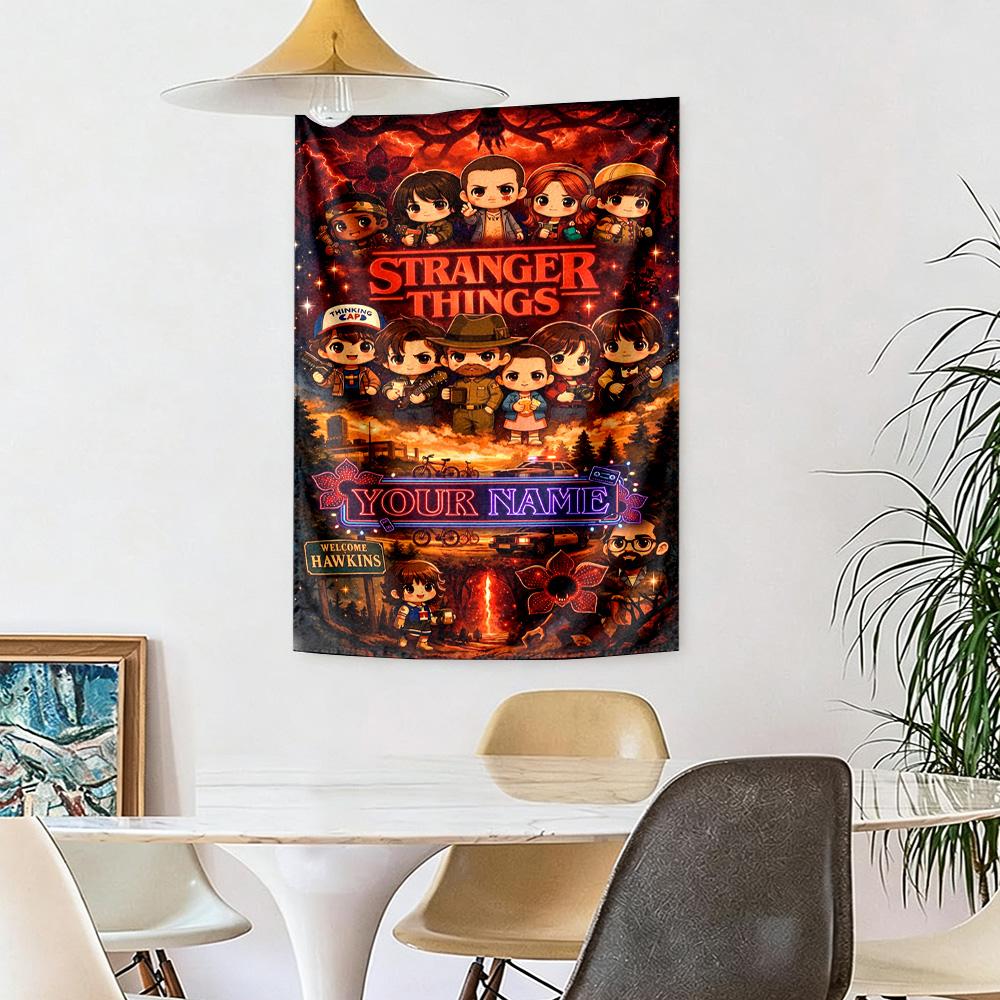 Stranger Things Custom Wall Tapestry Gift Personalized Tapestry Smooth Polyester Perfect for Bedroom Wall Four Seasons Decor Housewarming Gift