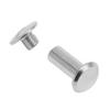 50 Pairs 0.24x0.55x0.43in M5 Stainless Steel Rivet Stud Set Flat Round Head Leather Rivets Kit for