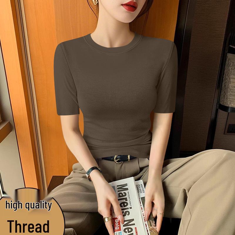 

Women s Cool Threaded Short-Sleeve Base Layer T-Shirt - 2026 Spring/Summer Fashion Trend 4XL (155-170 jin)