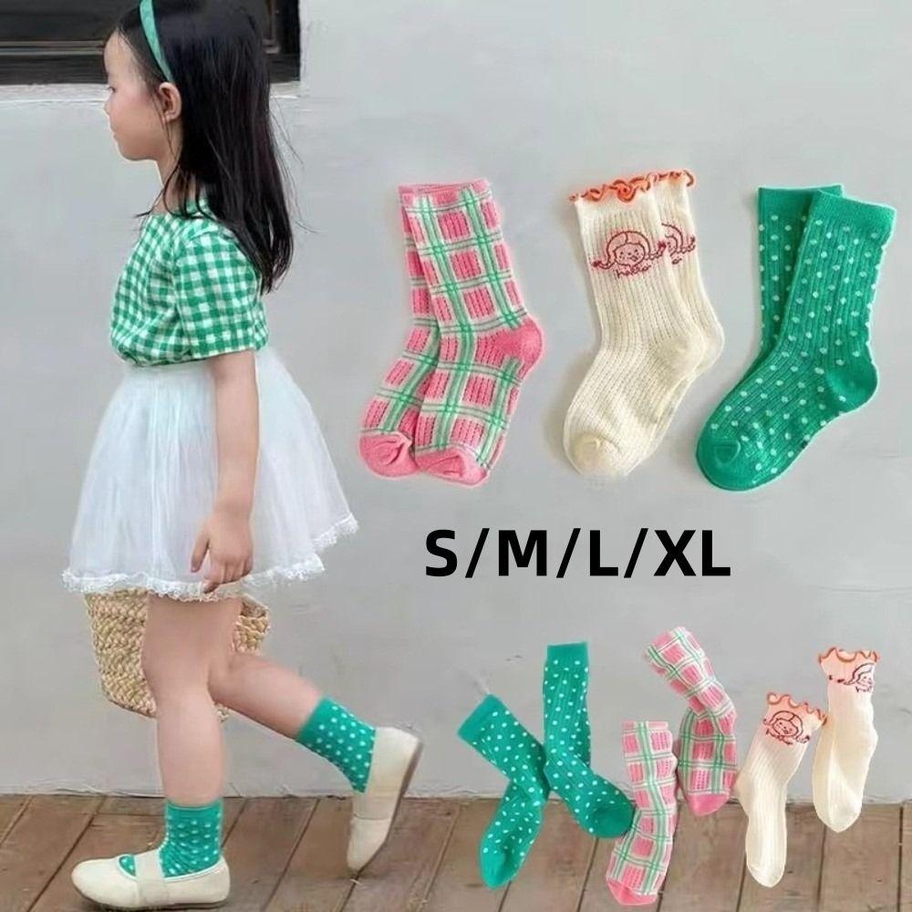 3 Pairs Kids Girls Baby Socks Soft Comfortable Polka Dots Socks Children Mesh Socks  Spring Summer