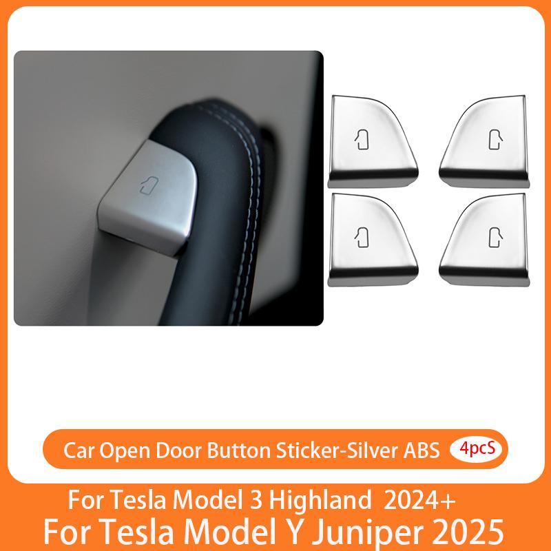 Car Door Open Button Sticker For Tesla Model 3 Highland /Model Y Juniper Door Window Switch Button Decoration Patch Accessories