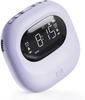 Mesqool Wecker mit Vibration, 3 starke Vibrationsstufen, Kabellos, Wiederaufladbar, Doppelter Alarm, Verhindert Übermüdigkeit, Lila