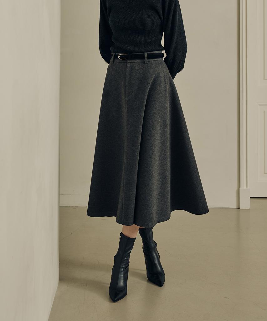 Zero Street Lezero Herringbone A-Line Flare Skirt