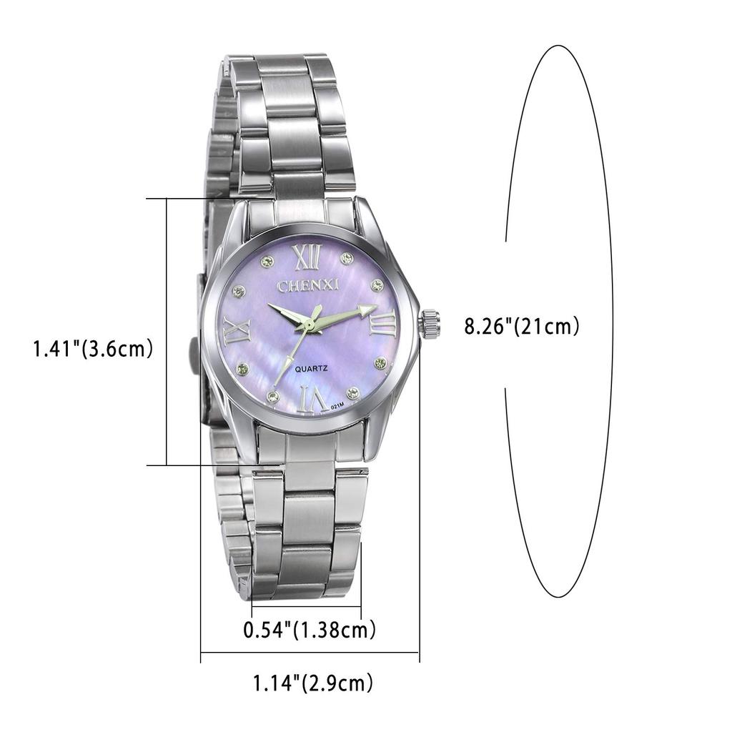 JewelryWe Waterproof Watch with Stainless Steel Popular and Cute Analog Bracelet Perfect for and Purple Women's Strap, Watch, Business, Casual,