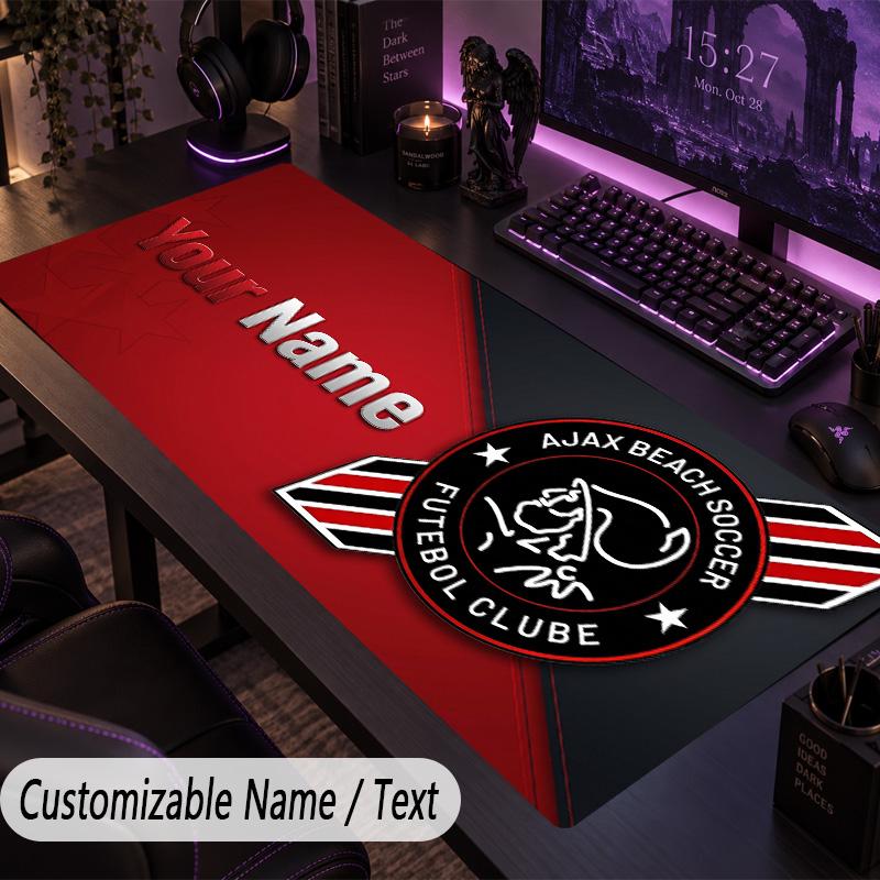 Large Mouse PadAjax Amsterdam Custom Name Text Personalized Desk Mat Non Slip Gaming Pad