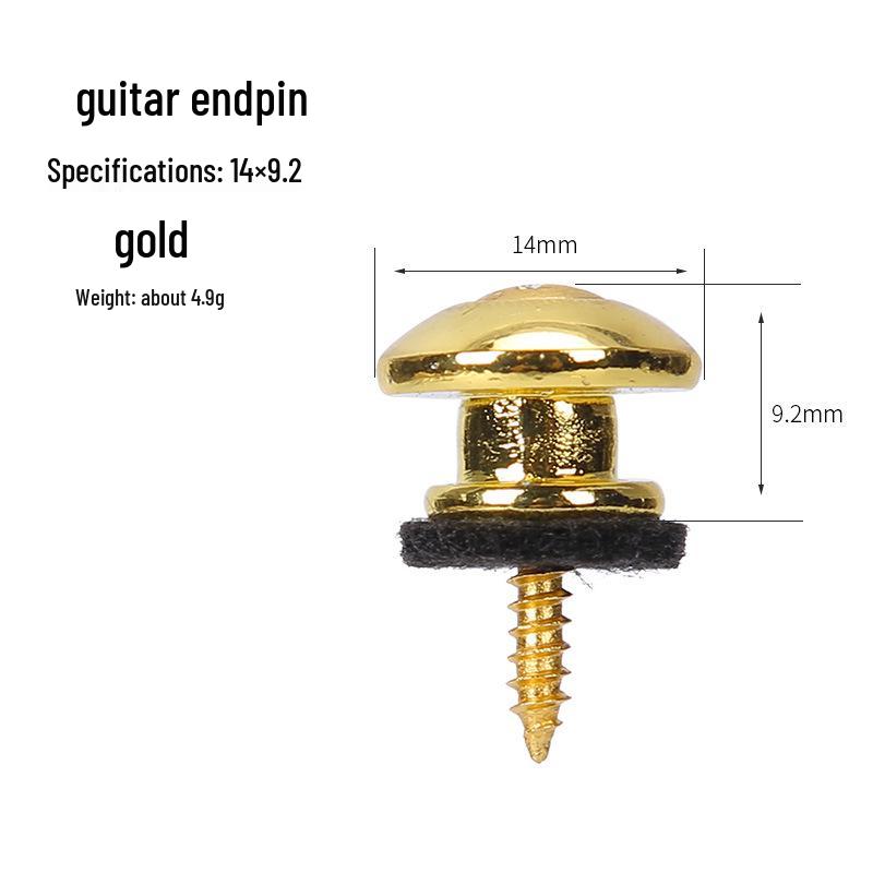 Classical Folk Guitar Metal Tailpiece with Anti-Drop, Anti-Slip Wooden Strap Button.